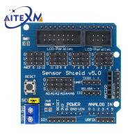 แผงเซ็นเซอร์ V5.0บอร์ดสำหรับ Arduino ขยายบล็อกตัวต่ออิเล็กทรอนิกส์อุปกรณ์หุ่นยนต์โล่เซ็นเซอร์สำหรับอูโน่เมกกะ R3 V5