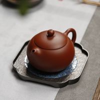 Tea Service The saucer Coaster Enamel pot Dry foam bearing platform dark-red enameled pottery teapot Tea pot Tea cup holder