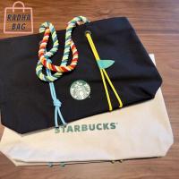 SFHDHETRR จุได้มาก กระเป๋าผ้าใบ Starbucks ตัวอักษรสำหรับเด็ก สายรัดสี กระเป๋าถือสำหรับช็อปปิ้ง แบบพกพาได้ ถุงเก็บสัมภาระ กระเป๋าสะพายไหล่แฟชั่น สำหรับผู้หญิง