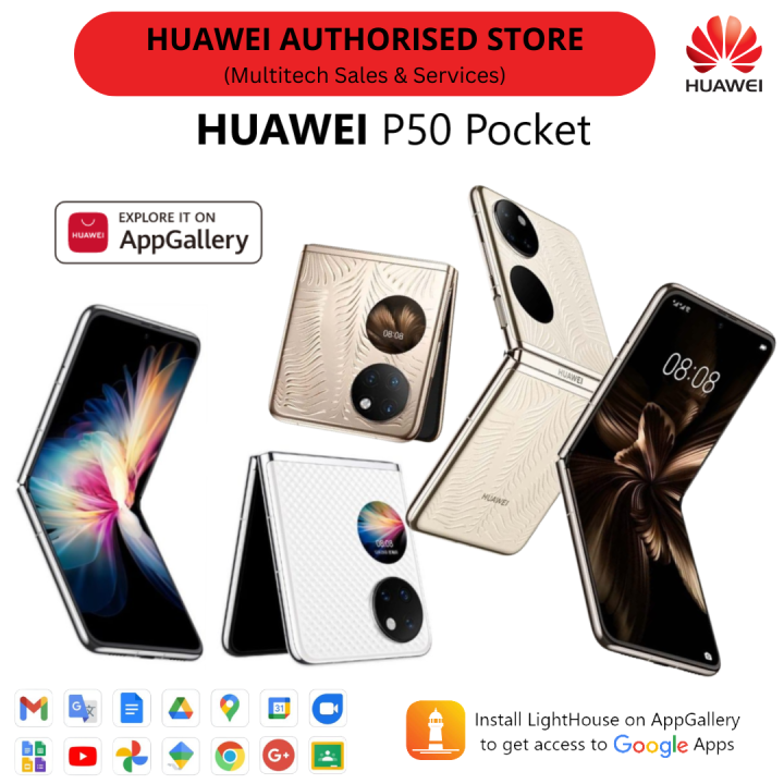 Huawei P50 Pocket Flip Smartphone 12GB + 512GB Premium Gold 40W ...