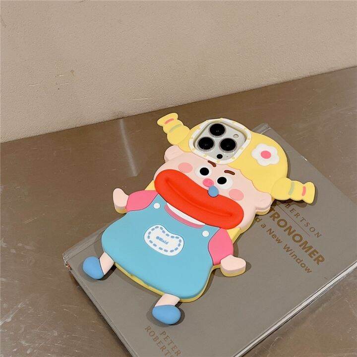 เคสโทรศัพท์มือถือ-ซิลิโคนนิ่ม-ลายการ์ตูนผู้หญิง-หางหมู-สําหรับ-iphone-14-pro-max-13-pro-max-12-pro-max