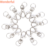 ?【Lowest price】Wonderful 10PC Silver swivel Trigger คลิป snap lobster clasp Hook BAG พวงกุญแจตะขอของขวัญ