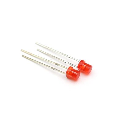 50pcs  3MM red flat head LED light-emitting diode F3 flat head red lamp beads super bright astigmatism 4MM height Electrical Circuitry Parts
