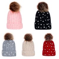 【YD】 Fashion Children Knitted Beanie Hat With Warm Pompom Caps Kids Hats Boys Skullies