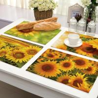 【CW】ஐ✕✜  42x32cm Placemat Leaves Landscape Dining Table Coaster