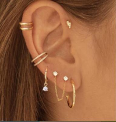 Vintage Gold Color Non-Piercing Ear Cuff Black Leaves Ear Clips Fake Cartilage Earrings Clip Earrings For Women Men Jewelry