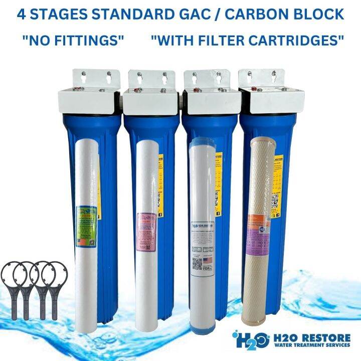 Water Filter 4 Stages Standard Gac with 2 Sediment Filters Granulated