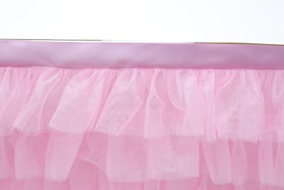 ‘；’ Double Layer Bright Silk Tulle Table Skirt Tutu Table Skirts Tableware Birthday Party Decorations Banquet Wedding Home Party