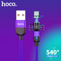 Hocoสายเคเบิลแม่เหล็ก3A Fastชาร์จรอบหัวหมุนType-C /Micro USB/สำหรับไอโฟนหัวเหว่ยOPPO ViVO Samsung