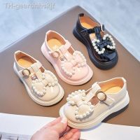 【hot】✤❀  Leather Shoes with Bow-knot Pearls Beading Soft Children Flats Kids