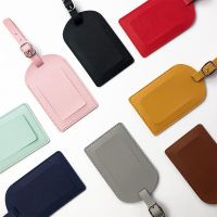 【CW】 1PCS Luggage Tag Soft Accessories Color Airplane Tags Boarding Pass Suitcase Pu Leather