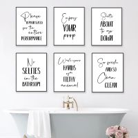 Bathroom Wall Art Decor Funny Bathroom Signs Posters and Prints Modern Minimalist Canvas Painting WC Toilet Decoration