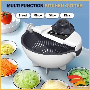 9 piece set Multifunctional vegetable cutter potato shredder slicer grater  kitchen artifact Multi-purpose drain Storage basket