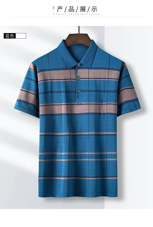 Striped cotton outlet mesh polo shirt