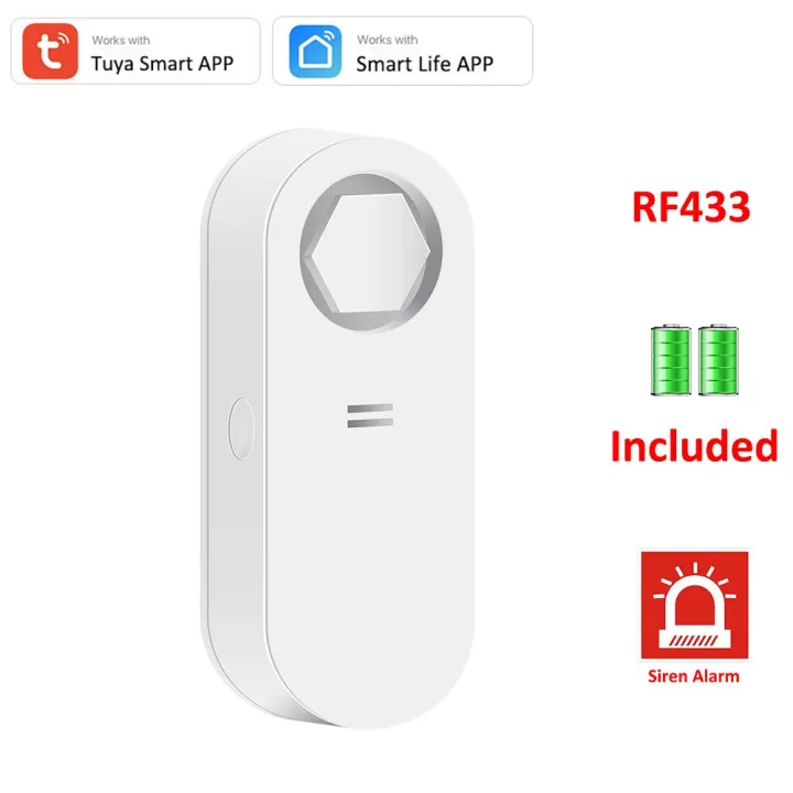 Tuya Wifi RF433 Alarm น้ำรั่ว120DB Beep Siren Water Leak Sensor เครื่อง