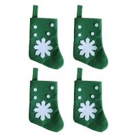 Christmas Cutlery Bag Cotton Cloth Decorations Tableware Ornaments 4pcs Mini Christmas Sock Creative For Party Tree Dinner Table Socks Tights