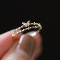 New Double Layer Shiny Butterfly Ring for Women Design Wedding Rings Ladies Birthday Party Jewelry Wholesale Anillos Mujer