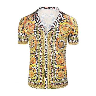 ♦เสื้อผู้ชายลายเสือดาวคอปกเสื้อบางเสื้อไหมพรมสุดเก๋เสื้อฤดูร้อน22-23เสื้อผู้ชายเสื้อฤดูร้อนเสื้อผ้าประจำวันสั่งทำ