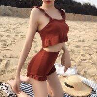 Summer Korean vacation students carefully machine conservative knitted swimsuit lace split two-piece suit swimming suit women