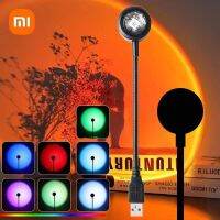 XIAOMI Sunset Lamp LED USB Rainbow Neon Night Light Projector Photography Wall Atmosphere Light For Bedroom Home Room Decor Gift Night Lights