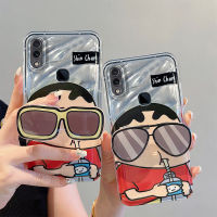 เคส Y85สำหรับ Vivo เคสโทรศัพท์ดีไซน์ที่วางแว่นตาที่เป็นเอกลักษณ์ใหม่หรูหราที่สร้างสรรค์ลูกแมว KT น่ารักรูปการ์ตูนเด็กหญิงเด็กชายซิลิโคนนิ่มกันกระแทกเคสปกป้องด้านหลังคู่