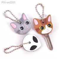 1Pc Silicone Key Ring Cap Head Cover Keychain Case Shell Dog Cat Animals Shape Lovely Jewelry Gift