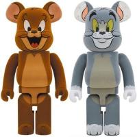 (ของแท้) Bearbrick Tom and Jerry Flocky 1000% Tom&amp;Jerry แบร์บริค ขนกำมะหยี่ Medicom Toy ของใหม่ มือ 1 พร้อมส่ง