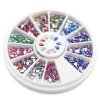 Kads 1.5*3 mmcolorful rhinestones 600 ชิ้น 12 สีเล็บเล็บแต่งเล็บล้อ