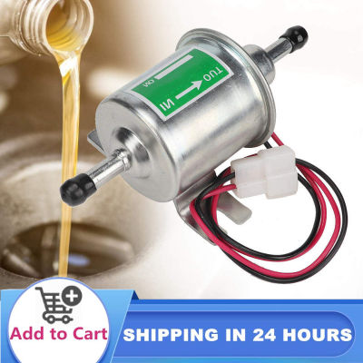 Universal ปั้มติ๊ก น้ำมัน 12V Car Universal Fuel Pump Boat Electric Fuel Pump In-line Filter Petrol Diesel Replacement Silver Silver