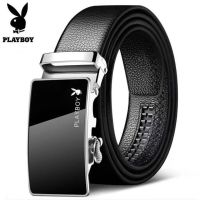 ต้นฉบับ Playboy belt mens belt body automatic buckle middle-aged mens trouser belt high-end casual mens belt belt Ms American style 2023 authentic