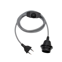 220V AC Farbic Covered Power Cord With EU Plug Dimmer Switch E27 Bakelite Lamp Holder For Hanging Light