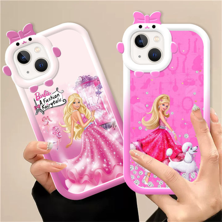 เคสสำหรับ-a15s-a15-oppo-a16-a35-a11s-a16k-a16s-a31-2020-a3s-a12e-a5s-a12-a53s-3d-สีชมพูสำหรับหญิงสาวเคสมือถือตุ๊กตาบาร์บี้เจ้าหญิงโปร่งใส-tpu-พลาสติกน่ารักใส