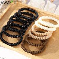 【CC】☾  6PCS Cord Hair Ties Colorful Elastic Bands Plastic Rubber Scrunchies Accessories Headwear