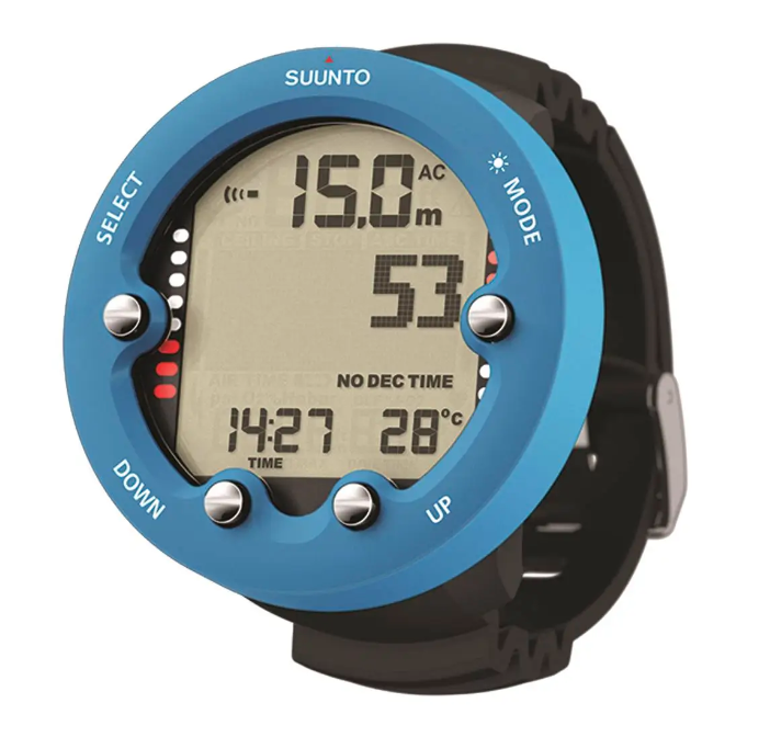 suunto-zoop-novo-dive-computer-scuba-diving-freediving-blue-lime-black-includes-full-decompression-capabilities-five-dive-modes-air-nitrox-gauge-free-and-off-suunto-rgbm