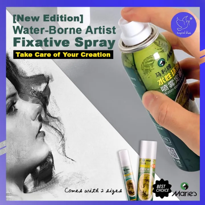 Tropical Blue Maries Fixative Spray Water Base 45ml & 150ml Sketch