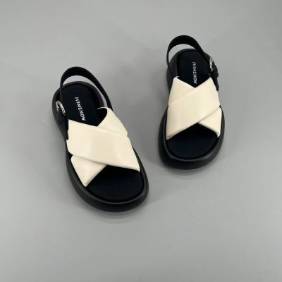 รองเท้าแตะลำลองแพลตฟอร์มสำหรับผู้หญิง2023 100แฟชั่นใหม่ฤดูร้อนกับกระโปรงสไตล์ไขว้รองเท้าแตะชายหาดผู้หญิง
