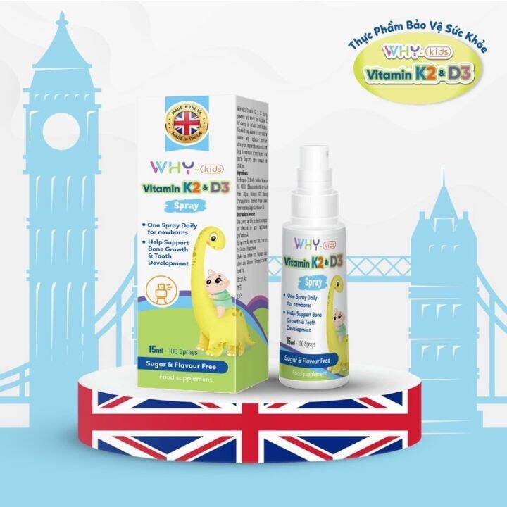 WHY-KIDS Vitamin D3K2 Anh Quốc dạng xịt 15ml | Lazada.vn