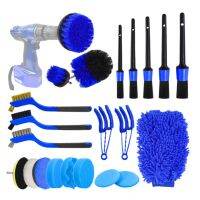 1 Set Car Microfiber Clean Slit Detail Brush Car Buffing Sponge Pads Wheel Tire Brush Auto Cleaning and Maintenance Accessories