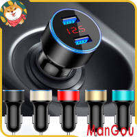 ManGou Dual USB Car Charger 3.1A ที่ชาร์จแบตในรถ2พอร์ตจอแสดงผลLCDดิจิตอล12-24VสำหรับiPhone X 8 7 Xiaomi Samsung Fastชาร์จแรงดันไฟฟ้า