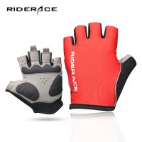 hotx【DT】 Cycling Half Breathable Washable Outdoor MTB Leather Gloves Men Non-Slip