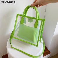 Ms transparent tote bags and fresh summer popular portable bags2022 new bag single shoulder