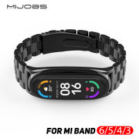 MIJOBS สำหรับวง Xiaomi Mi 4 / Mi 5/Mi Band 6/Mi สมาร์ท6/Mi สมาร์ท6สายรัดโลหะสำหรับวง Xiaomi Mi 5 Global รุ่น Mi Band สแตนเลส3สายนาฬิกาสายรัดข้อมือ