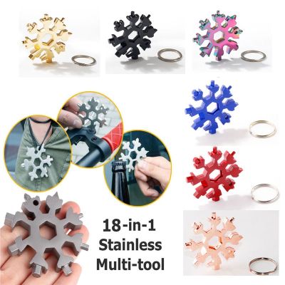 18 in 1 Snowflake Tool Card Combination Multifunctional Snowflake Screwdriver Snowflake Wrench Tool Snowflake Tool Card