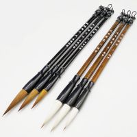 Wooden Writing Brushes Pen Weasel Hair Sheep Hair Traditional Ink Chinese Calligraphy Set for Painting drawing Festival Couplets Artificial Flowers  P