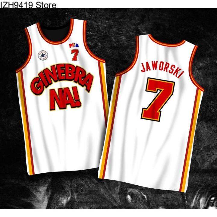 IZH9419 Store PBA RETRO JERSEY GINEBRA NA! WHITE ROBERT JAWORSKI 7