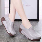 Genuine Leather Jelly Soft Sole Shoes Women s Wedge Heels Thick Sole New