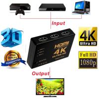 1080p 3 Port 4K HDMI Switch Switcher Selector Splitter Hub+IR Remote For HDTV