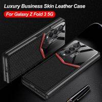 ♀♤ GKK Original Case For Samsung Z Fold 3 5G Case Luxury Leather Ultra-thin Acrylic Protective Hard For Samsung Z Fold 3 5G Cover