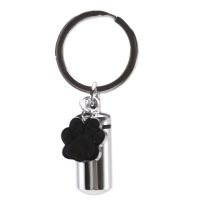 3X Stainless Steel Pet Puppy Dog Charm Cylinder Keychain for Ashes Hair Memorial with Filler Kit and Bag