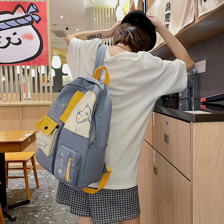 one-pis-กระเป๋าสะพายหลังผู้หญิงน่ารักสไตล์เกาหลีฮาราจูกุกระเป๋านักเรียน